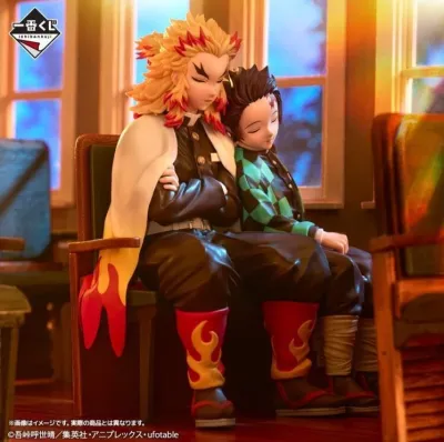 Demon Slayer Statua Tanjiro &amp; Kyojuro Bandai Ichibansho Revible Moment 17cm