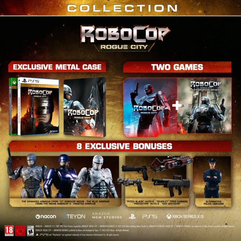 Robocop Collection Rogue City + Unfinished Business PS5 Con Steelbook e DLC EU Con Italiano