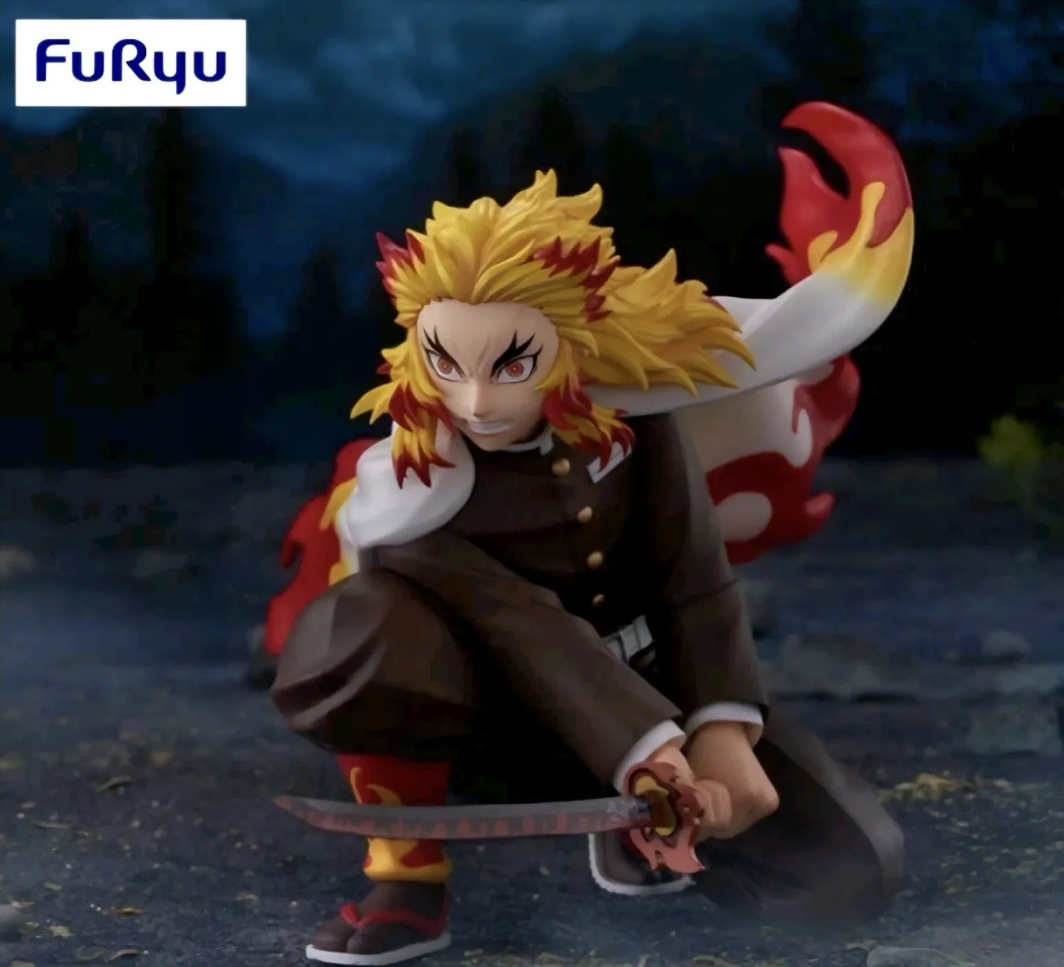 Demon Slayer Statua Kyojuro Rengoku Battle Furyu Pvc Noodle Stopper 10 Cm