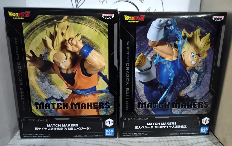 Dragon Ball Z Bundle 2 Statue Goku SS2 VS Majin Vegeta Banpresto Match Makers
