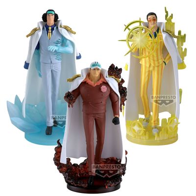 One Piece Bundle 3 Figures Ammiragli Kuzan Akainu Borsalino Shukko Logia 19cm