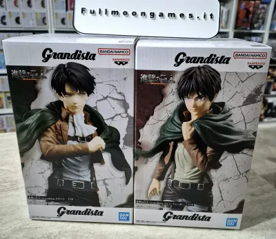 Attack On Titan Bundle Due Statue Levi Ackermann &amp; Eren Yeager Banpresto Grandista
