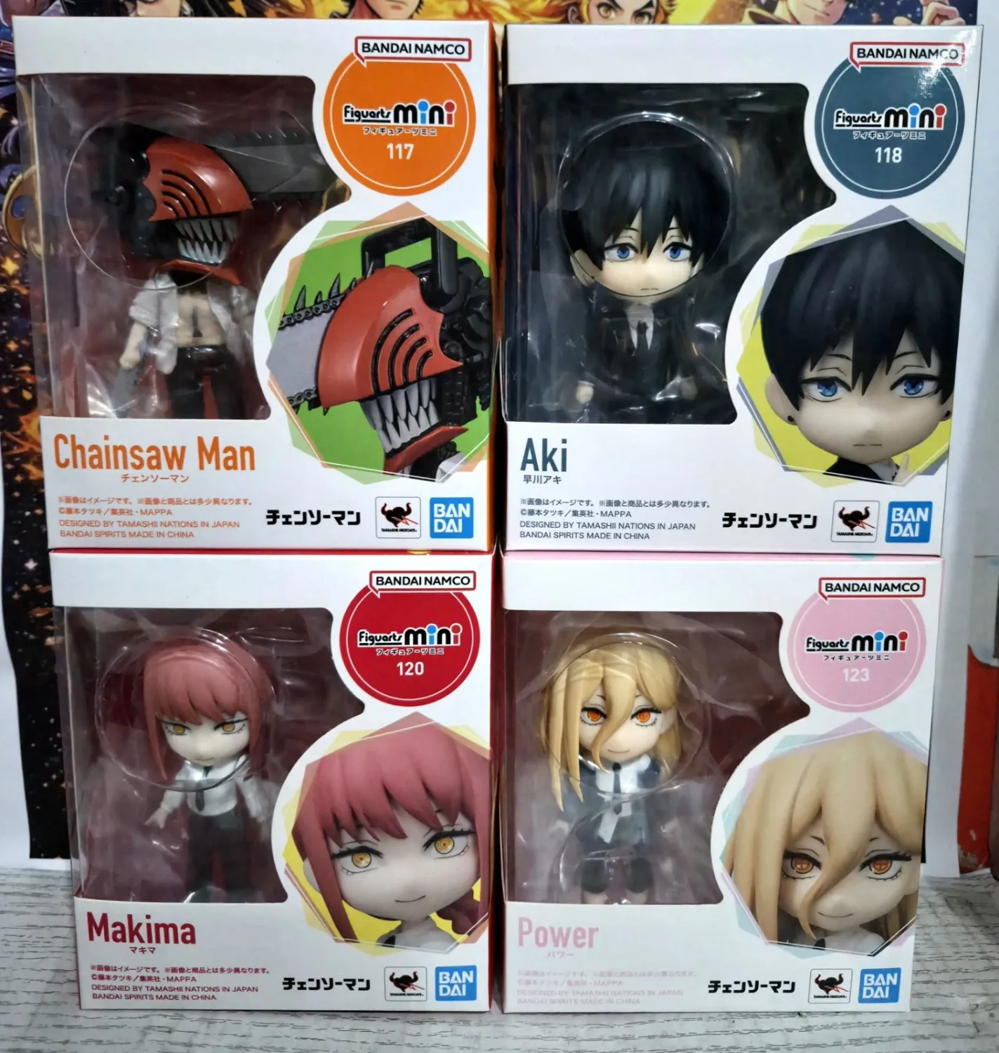 Chainsaw Man Lotto 4 Figuarts Mini Bandai Chainsaw Man Makima Aki Power 10cm