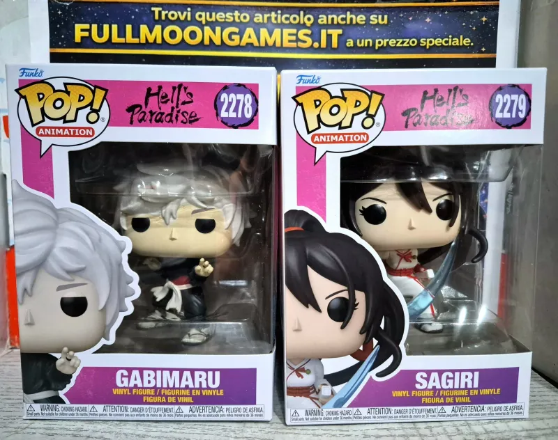 Funko Pop! Animation Hell's Paradise Bundle Gabimaru &amp; Sagiri #2278 &amp; #2279 Vinyl Figures 9Cm