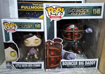 Funko Pop! Games Bioshock Bundle Little Sister With Syringe &amp; Bouncer Big Daddy