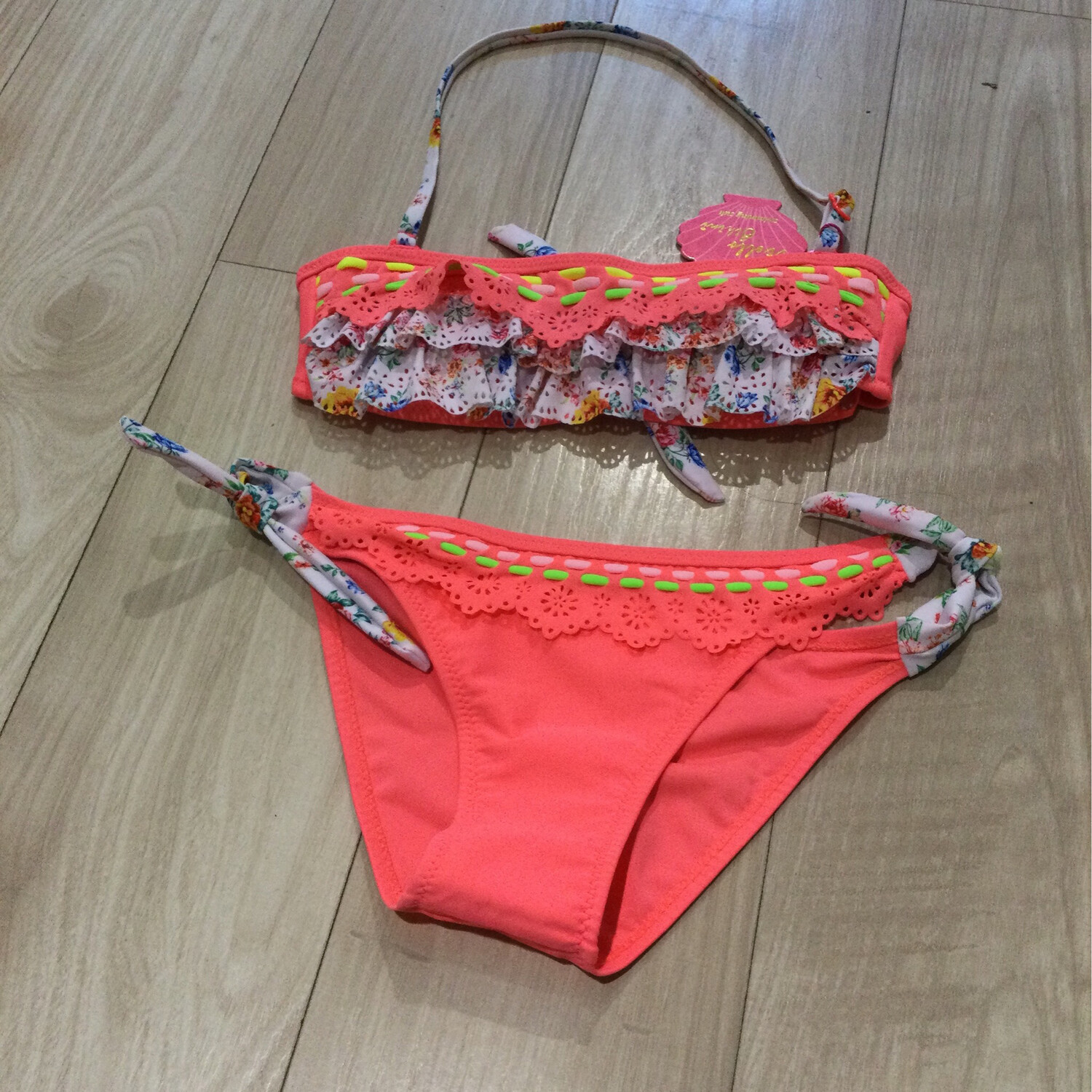 bikini fille hello bikini, Couleur: Corail, Taille: 6 ans