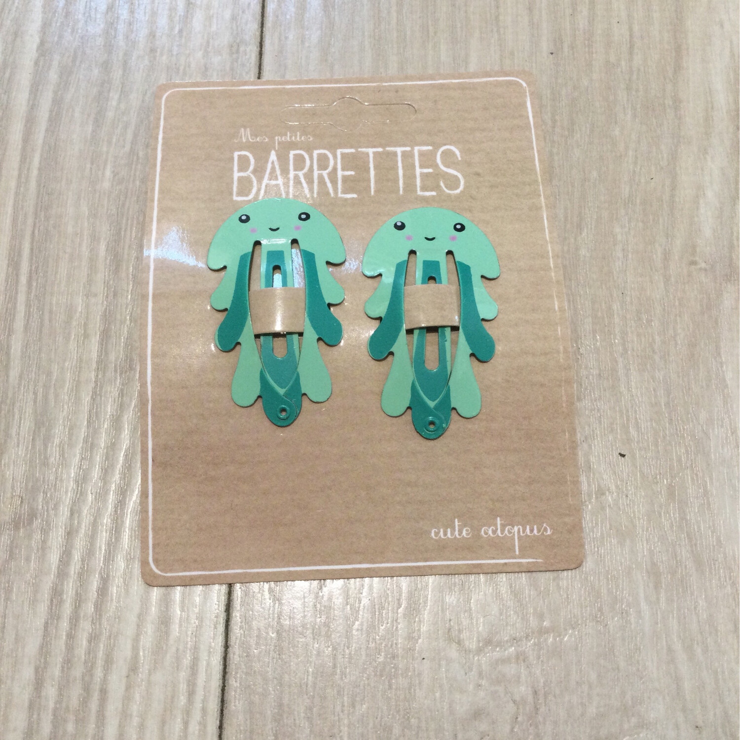 2 barettes pieuvres  fille jadeo