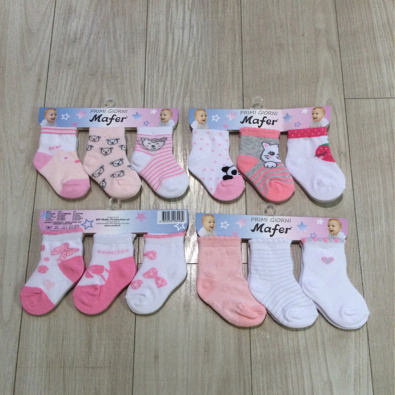 3 chaussettes naissance fille