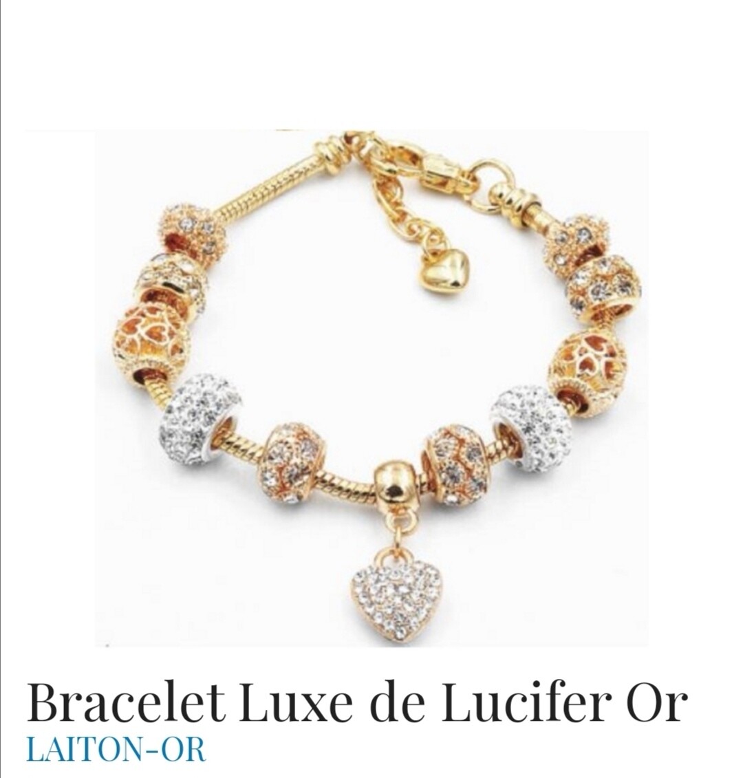 bracelet gold avec charm lucifer`s luxury