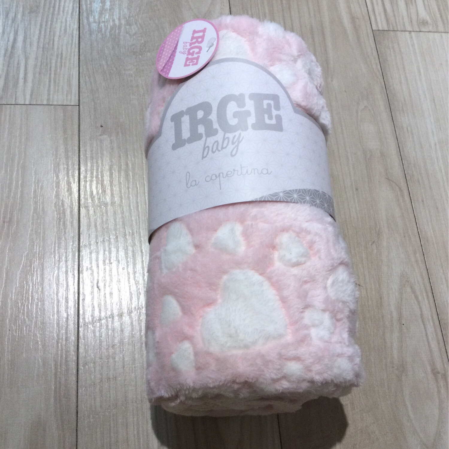 Couverture bébé Irge, Couleur: Rose /coeurs blqancs