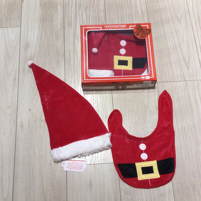 Set bavoir et bonnet Noël bébé Sommaruga