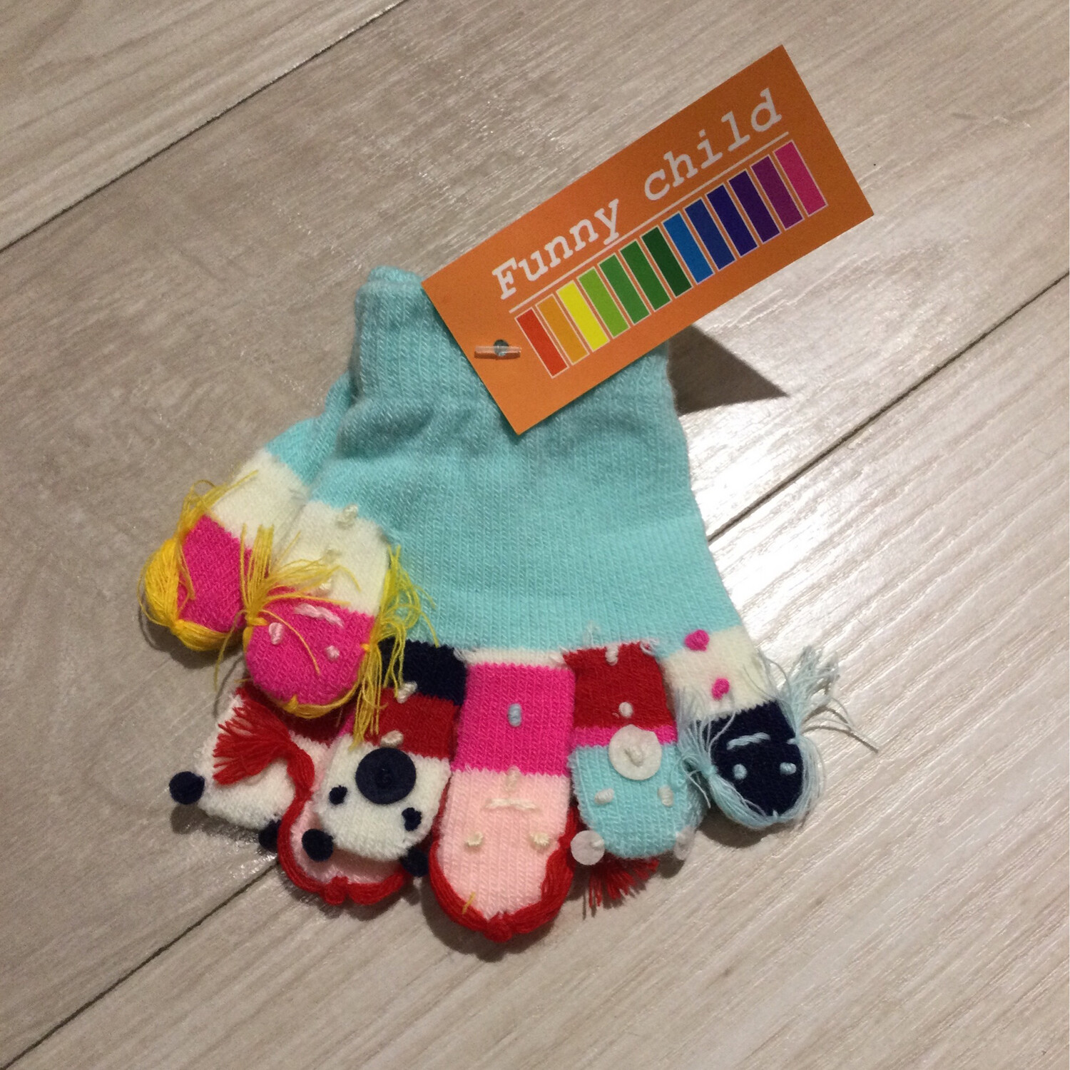 Gants enfants Funny Child, Couleur: Bleu ciel
