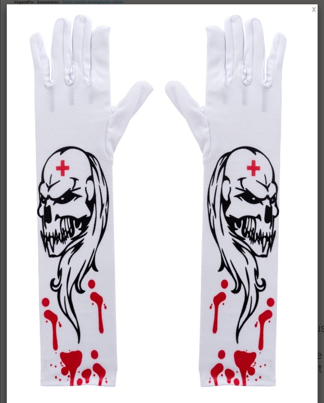 Halloween gants zombie ensanglantés Jadeo