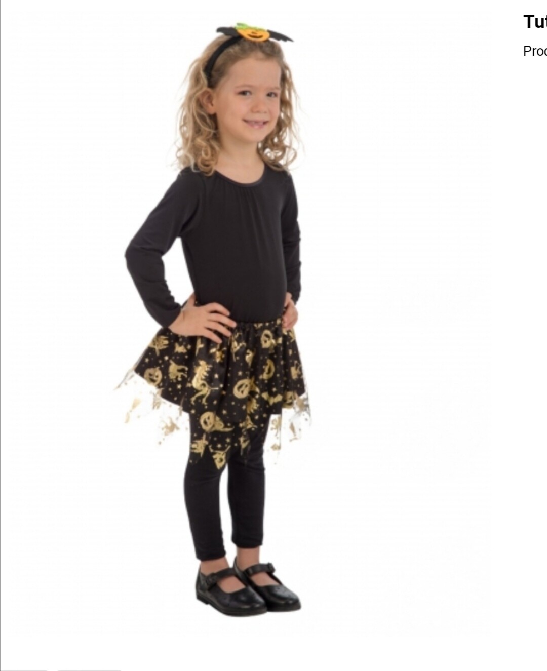 Halloween tutu noir et or Fille Jadeo
