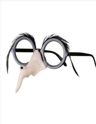 Halloween lunettes nez et sourcils sorcière Jadeo