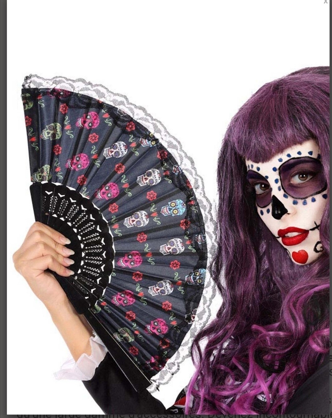 Halloween éventail dia de los muertos Jadeo