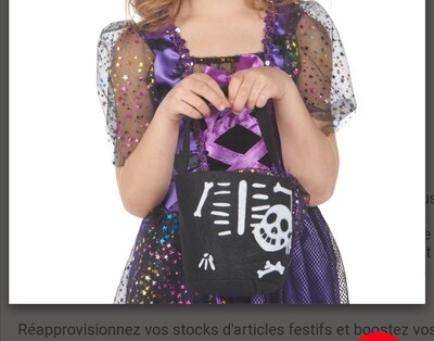 Halloween sac pour bonbons squelette Jadeo