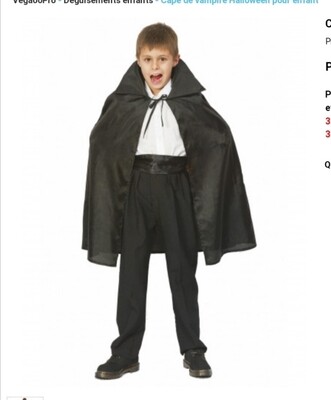 Déguisement Halloween cape vampire Jadeo