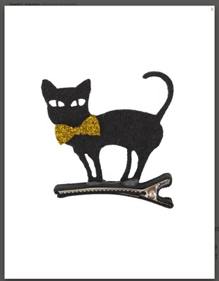 Halloween Barrette chat noir en feutrine Jadeo