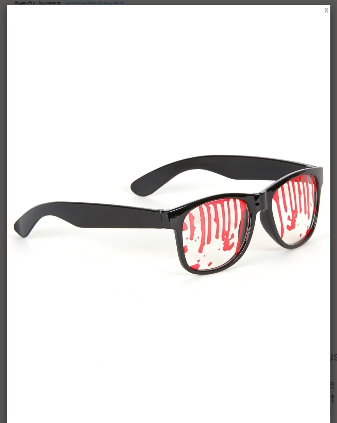 Halloween lunettes tachées de sang adulte Jadeo