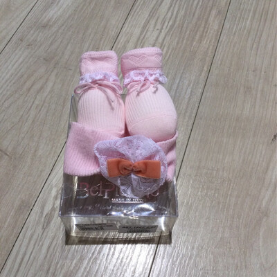 Chaussons et bande pour bébé fille Bel Piccino
