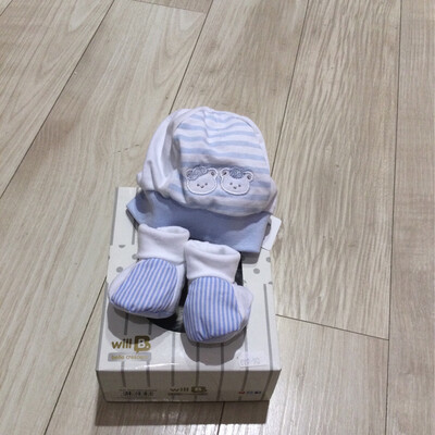 bonnet + chaussons bebe coton will B