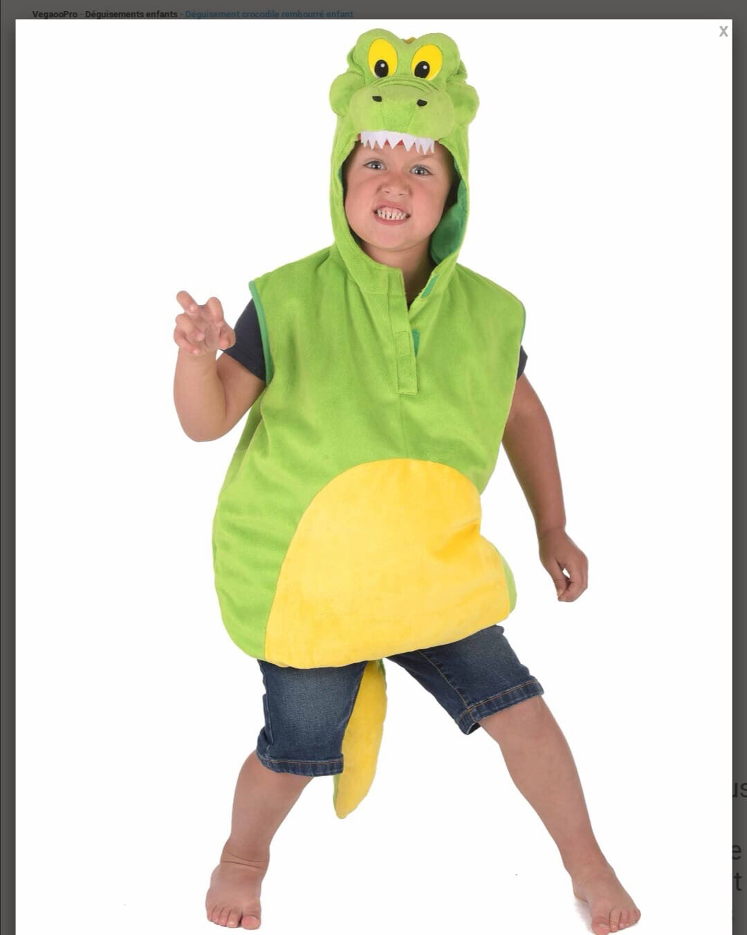Déguisement carnaval crocodile Jadeo