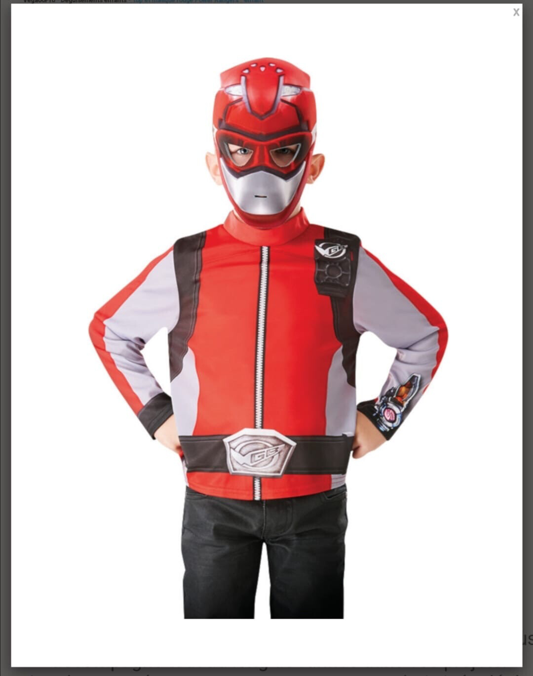 Déguisement top et masque power rangers Jadeo