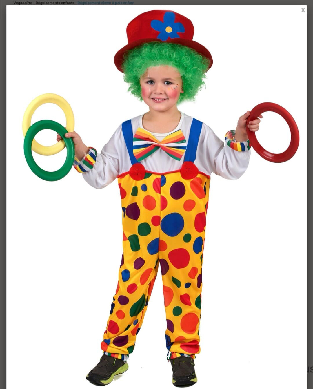 Déguisement clown enfant Jadeo