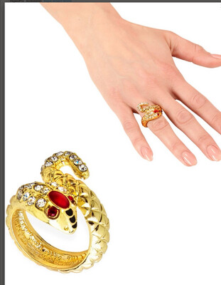 Carnaval accessoire bague serpent femme