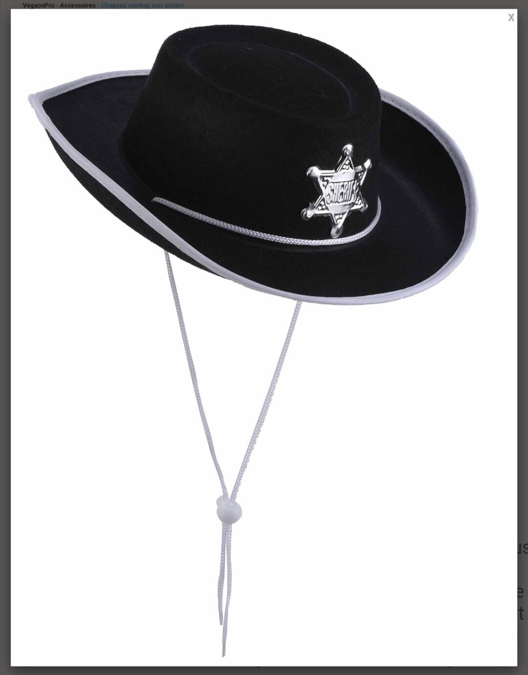 Carnaval accessoire chapeau cow-boy enfant Jadeo