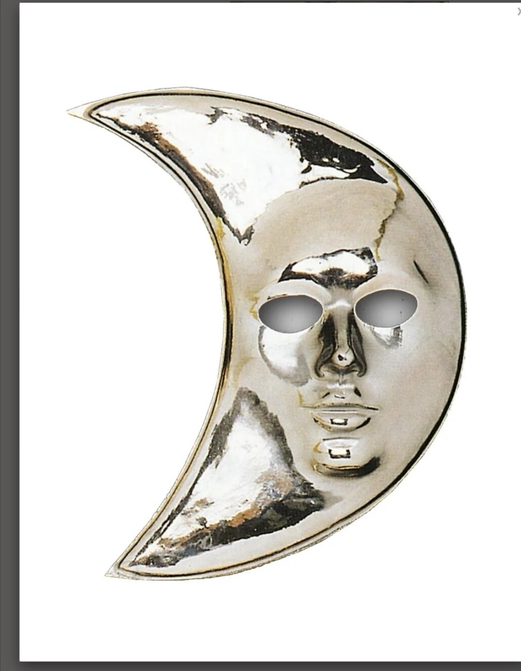 Masque lune argenté Carnaval 