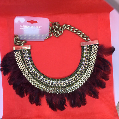 collier multi-plumes femme fashion jewelry