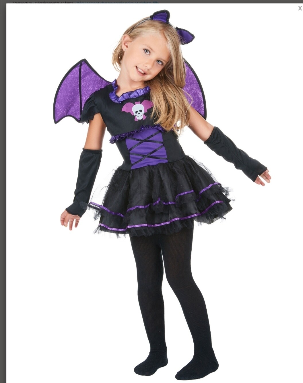 Déguisement Halloween fille chauve-souris Jadeo