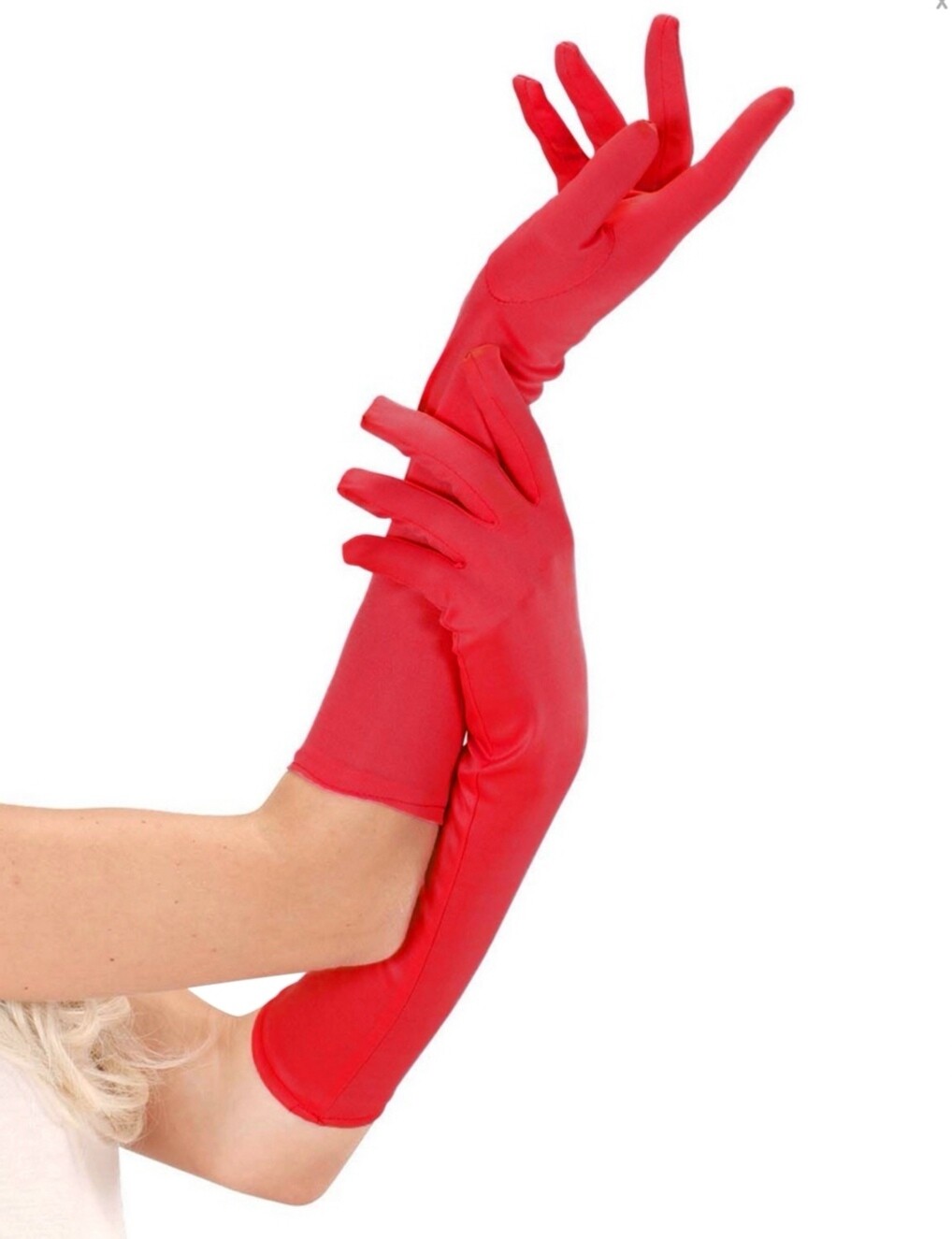 Gants longs rouges femme Halloween 