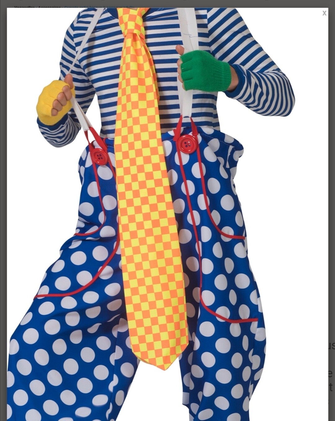 cravate clown Halloween extra longue adulte Funny Fashion
