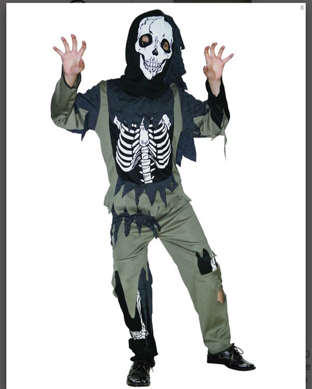 Déguisement Halloween squelette zombie