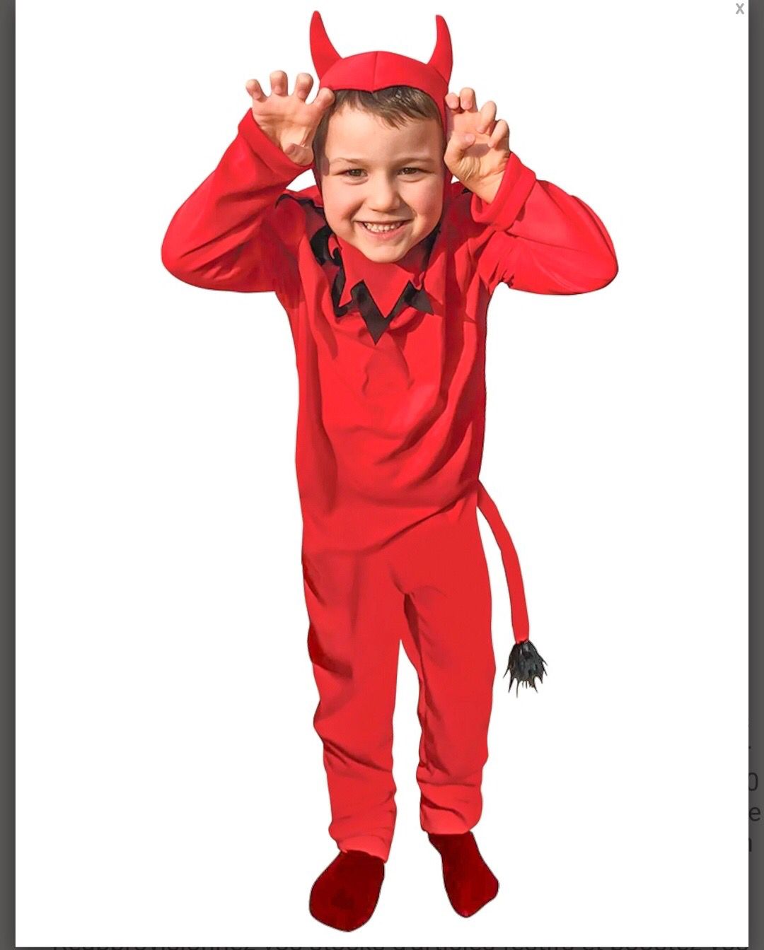 Déguisement diable Halloween , Taille: 3/4 ans