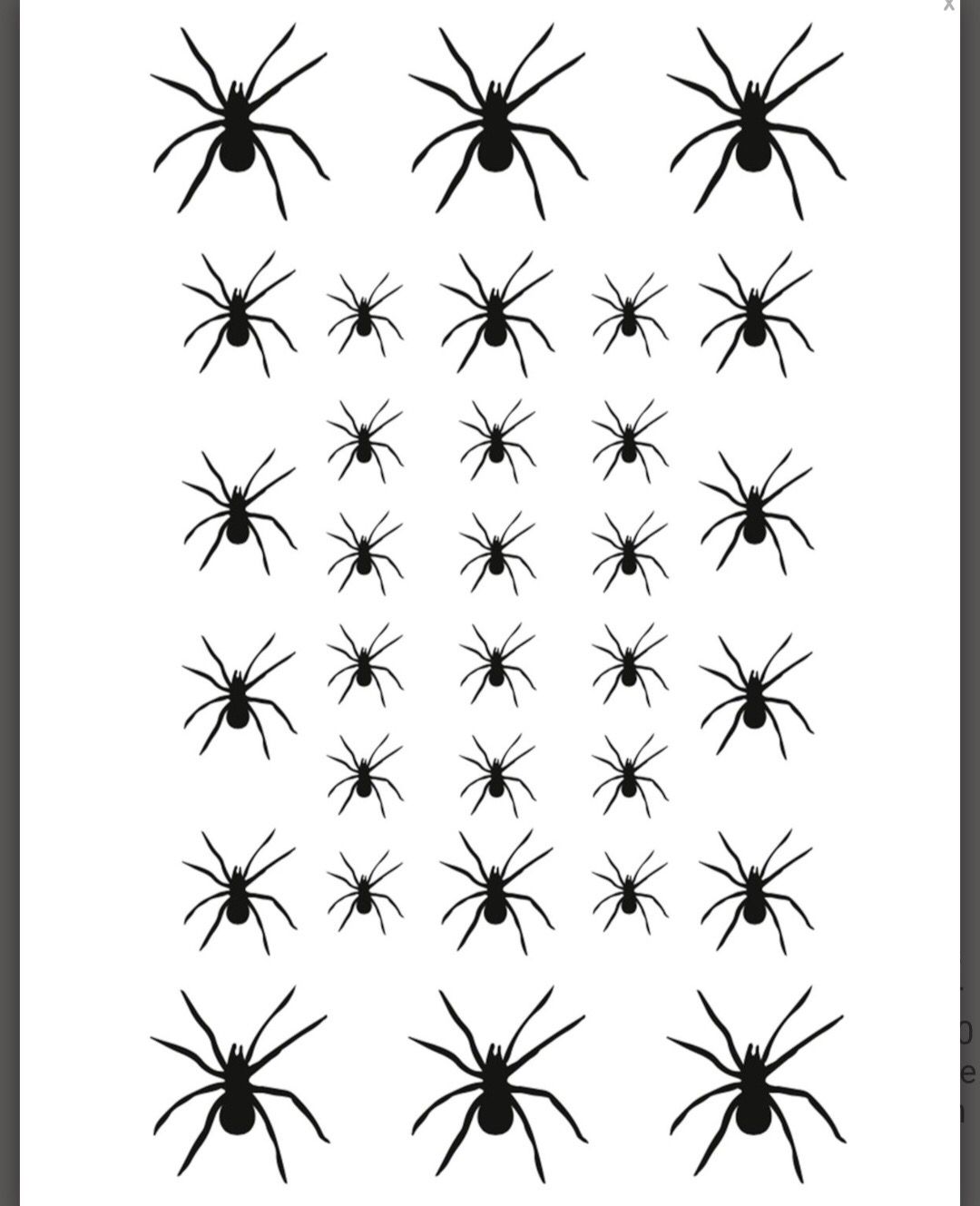 Tatouages temporaires 32 araignées Halloween 