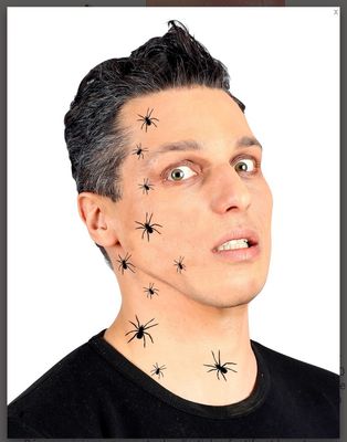 Tatouages temporaires 32 araignées Halloween 