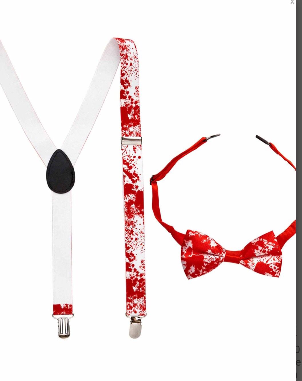 Kit Halloween bretelles et noeud papillon ensanglantés