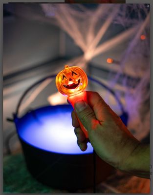 Torche spinner lumineux citrouille Halloween 
