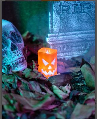 Bougie LED citrouille Halloween 