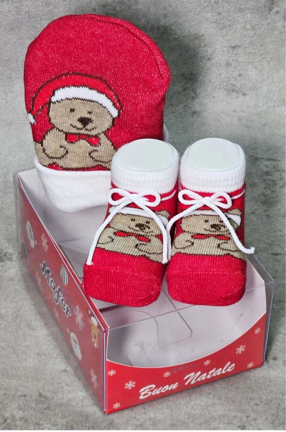 Bonnet et chaussons bébé Noël Mafer
