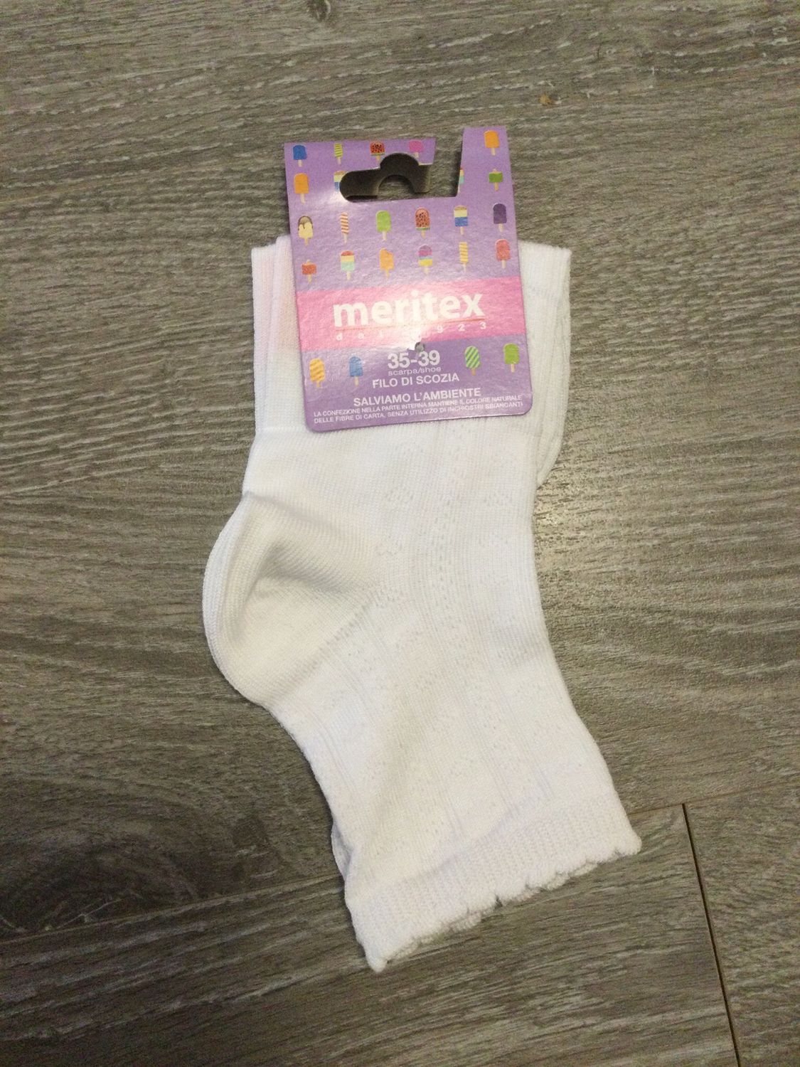 Chaussettes fille Meritex, Couleur: Blanc uni