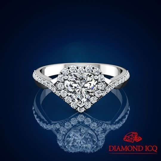 訂製7289 Heart Shape Diamond 心型鑽石鑲18K白金戒指托