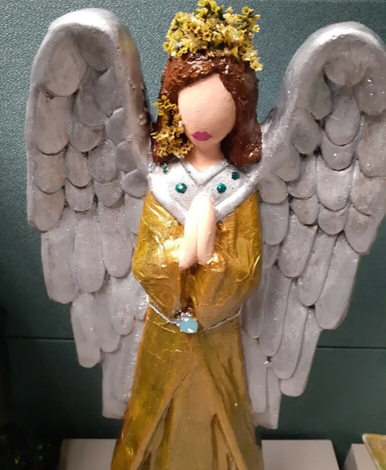White 18&quot; Custom Angel - brown hair