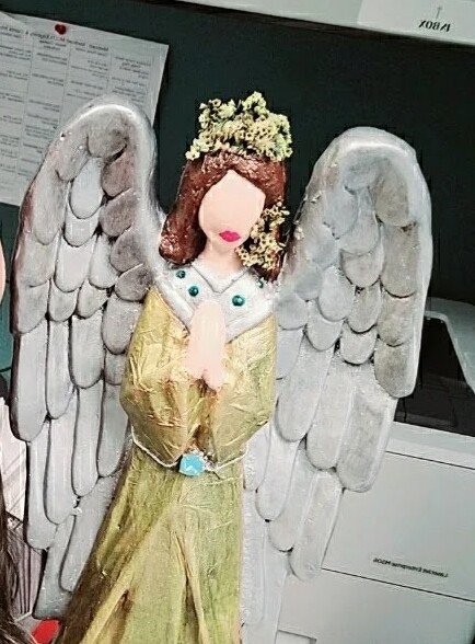 White 18&quot; Custom Angel - brown hair