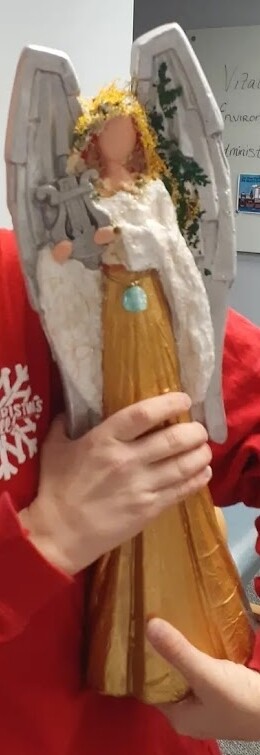 White 14&quot; Custom Angel - blonde  hair