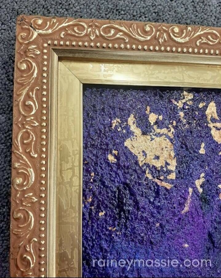 Purple - One Color Textured 36x48 Double Framed Painting